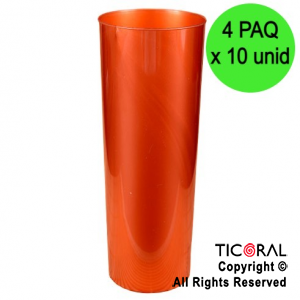 VASO TRAGO LARGO PP KV COBRE/DORADO 280CC (4 pack x 10 unid)